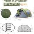 thumbnail image 5 of Camping Tent - 4-Person Easy Pop Up Tent with 2 Doors - UPF50+ Waterproof, 5 of 7