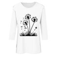 thumbnail image 4 of Plebaso Hauts pour Femmes Manches 3/4 Chemises Imprimées Décontractées Tuniques Col Rond Blouses pour Femmes, 4 of 4