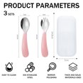 thumbnail image 2 of Utensilios para niños pequeños, 3 tenedores y 3 cucharas, acero inoxidable y silicona de grado alimenticio, mangos gruesos de fácil agarre, longitud para nuevos autoalimentadores, 2 of 7