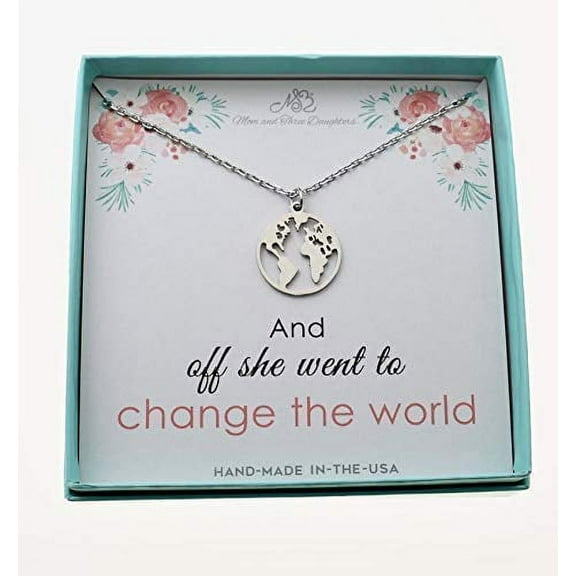 Graduation Globe Necklace in Stainless Steel