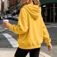 thumbnail image 3 of AKOEE Zip Front Hoodie Women Lightweight Casual Spring Fall Jackets with Pockets Long Sleeve Baggy Sweatshirts (L, Yellow), 3 of 8