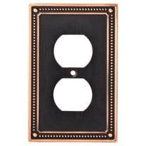 W35059-VBC Bronze & Copper Classic Beaded Single Duplex Cover Plate