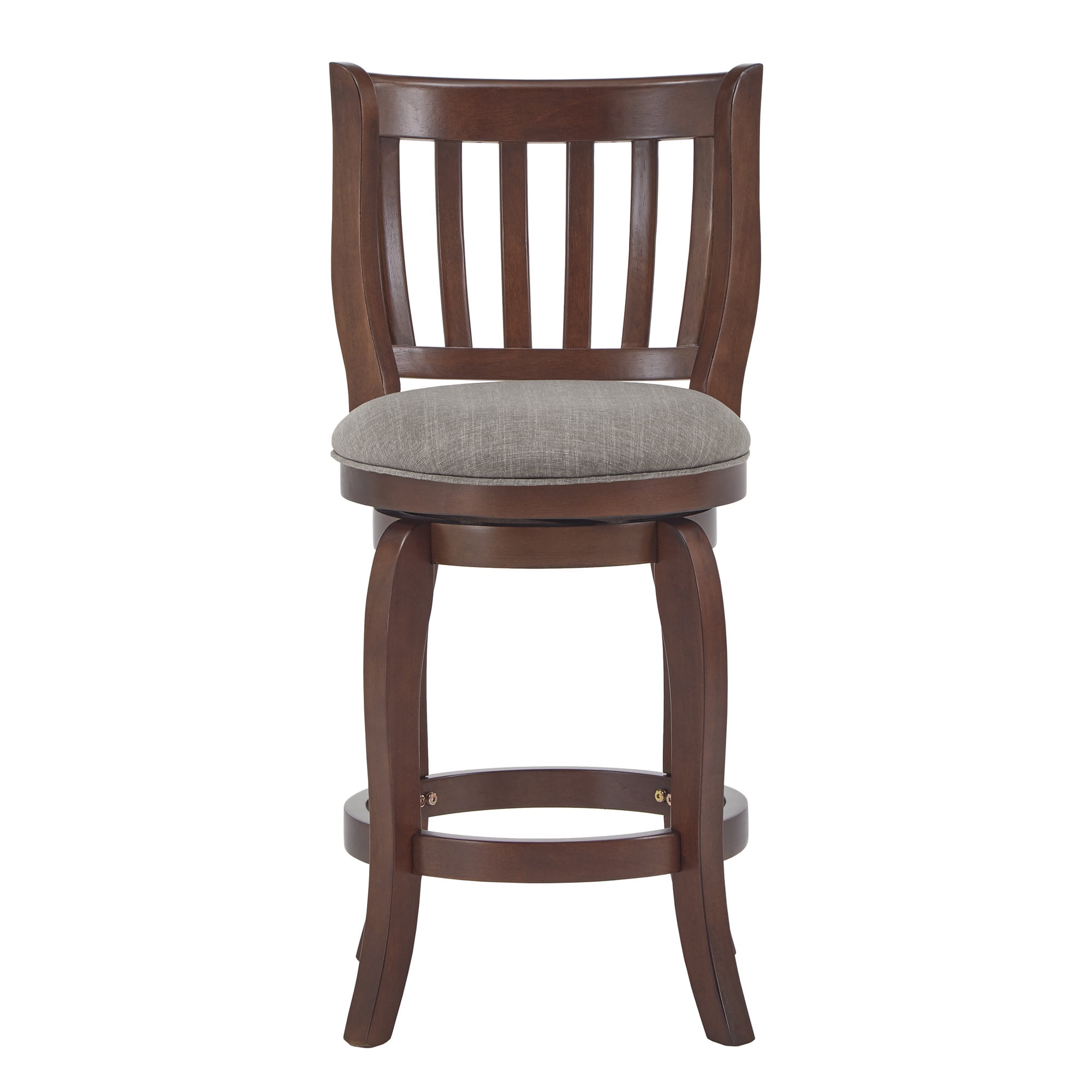 Weston Home Morgan Linen High Back Swivel Counter Height Stool, Grey