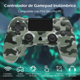 thumbnail image 3 of Controlador inalámbrico para P4, joystick de juego remoto compatible con P-4/P-4 Slim/P-4 Pro/PC (Camo gris), 3 of 8