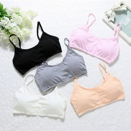 

Pure Cotton Solid Color Girl Sling Vest Student Anti-light Development Period Juniors Underwear