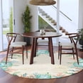 thumbnail image 3 of Round Rugs 5Ft, Beige Coastal Round Area Rug Washable Indoor Throw Carpet, Summer Nautical Beach Coral Starfish Soft Non Slip Circle Rug for Cabinet Bathroom Home Decor Aesthetic, 3 of 8