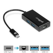 gofanco Type-C to USB Hub with Gigabit Ethernet - Black (USBCLANHub)