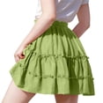 thumbnail image 6 of Flowy Shorts for Girl Lace Ruffle Tiered Mini Skirt Casual Boho High Waisted Skirt Green, 6 of 7
