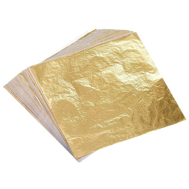 Bewildely 100 piezas de papel dorado para fiestas, decoración portátil para manualidades, papel de aluminio de cobre, Kit surtido, accesorios Juguetes de construcción