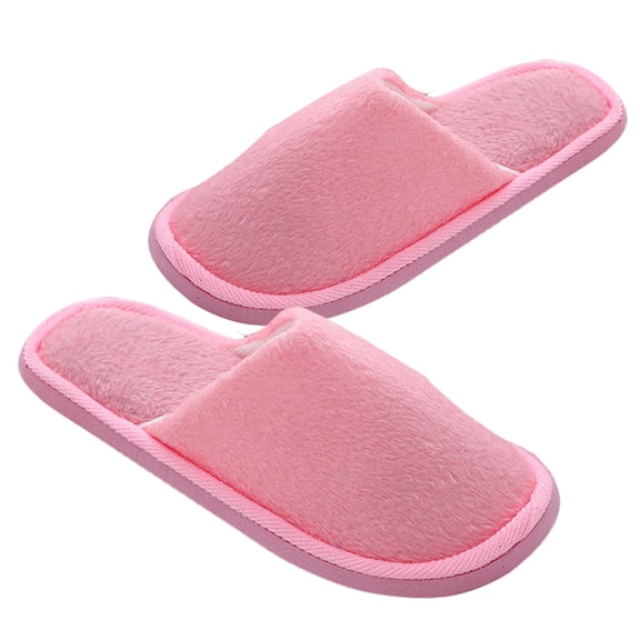 SOPOTUTU 1 Pair Soft Slippers for Women Pink Cotton and EVA Non-Slip Warm Comfortable Breathable 9.8In