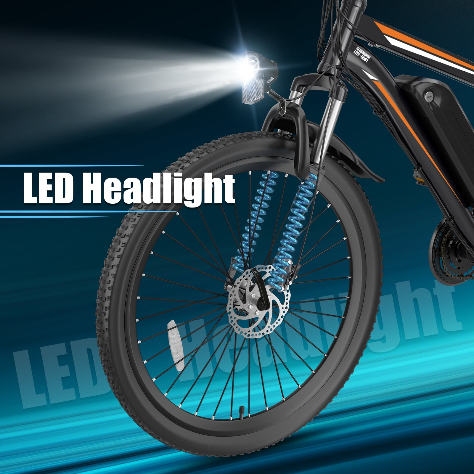 Gocio 500W Electric Bike for Adults, 26" Mountain Electric Bicycle with 5 Riding Modes Ebike, 48V 7.8Ah Battery, 21 Speed, 19.8 mph Aluminum Alloy Electric Commuter Bike UL2849, Ebike for Man
