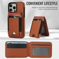 thumbnail image 5 of Wallet Case Compatible with iPhone 16 Plus for Men Women, Detachable Magnetic Wallet PU Leather Shockproof Rugged Phone Case with Kickstand Card Slots RFID Blocking for iPhone 16 Plus,Brown, 5 of 8
