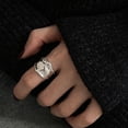 thumbnail image 3 of Anillo de Dedo Abierto, Irregular, Anillo Geométrico, Joyería Punk para Mujer, Regalo Plateado, 3 of 5
