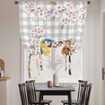 thumbnail image 3 of Birds Floral Balloon Curtains for Windows, Bedroom Curtains 54 Inch Length, Farmhouse Country Pink Flower Leaf Grey Plaid Tie Up Curtains Panels Thermal Insulated Bathroom Curtains Window 42"x54", 3 of 8