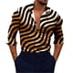 thumbnail image 1 of Camisas Para Hombre Slim Fit Camisa de manga larga holgada para hombre con estampado digital 3d a rayas (Yellow, M), 1 of 5