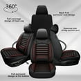thumbnail image 5 of LAONNVIR Car 5-Seat Covers Front & Rear Full Set for Honda Accord 2003-2017 Car Seat Covers PU Leather Cushion Pad (Black), 5 of 8
