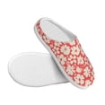 thumbnail image 3 of Lsque Beige Flowers Pattern Womens Comfort Cotton on Scuff With Memory Foam and Anti-skid Sole Slipper-39/40, 3 of 7