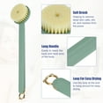 thumbnail image 3 of Unique Bargains Back Scrubber Long Handle Bath Brush Long Handle Brush for Bath Shower 14.57"x2.95"x1.26" Green, 3 of 7
