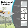 thumbnail image 2 of CL.HPAHKL 4 ft Folding Table with 3 Adjustable Height, Small Plastic Foldable Table with Carrying Handle, Portable Camping Table Fold in Half for Indoor Outdoor Camping, Picnic and Party, White, 2 of 8