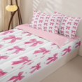 thumbnail image 3 of Manfei Pink Coquette Bow Zipper Full Size Comforter Sets with Fitted Sheet and 2 Pillowcases For Girls,Dreamy Princess Style Bowknot Zipper Bedding Set For Kids,Pink Reversible,4 Pieces, 3 of 7