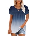 thumbnail image 5 of Youyipin Womens Tops short Sleeve Criss Cross V Neck T Shirts Loose Fit Casual Oversized Tshirts Blouses summer tops for women, 5 of 7
