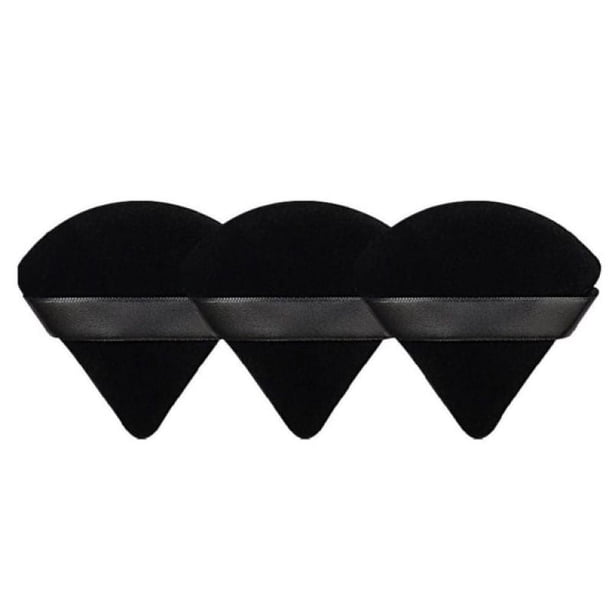 Borla de polvo triangular, herramienta de maquillaje pura, suave y lavable