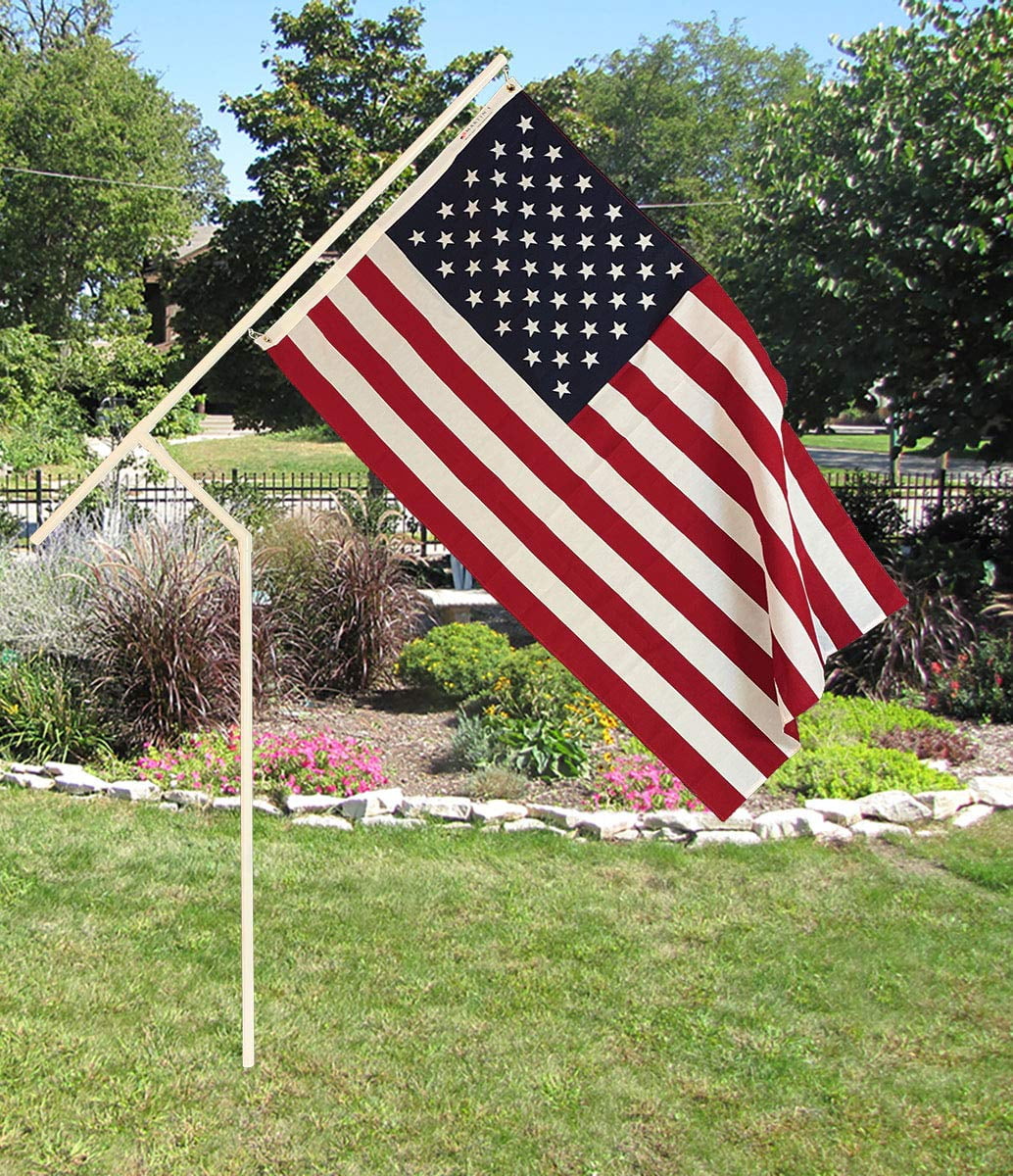 1" PVC Flag Pole Kit with 3' X 5' U.S Flag 