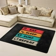 thumbnail image 1 of DouZhe Tapis de Zone Motif Été Manger Dormir Surf Répéter Antidérapant Lavable en Machine, Style Tapis Paillasson, 63x48 Pouces, 1 of 6