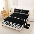 thumbnail image 2 of Castle Fairy Race Checkered Pattern Bed Sheets 4pcs for Teens, Minimalist Track Print King Sheets for Bedroom, Black White, 2 of 6