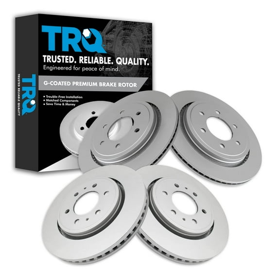 TRQ Front and Rear Brake Rotors Set Premium G-Coated Fits Select 2015-2017 Ford F-150