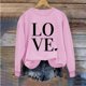 thumbnail image 2 of Penkiiy Camisetas Día de San Valentín Mujeres Amor Corazón Rojo Sudadera gráfica de manga larga Cuello Crew Valentines Tops XS Rosa, 2 of 4
