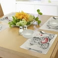 thumbnail image 4 of Ambesonne Cartoon Place Mats Set of 4, Detailed Teddy Bear, Standard Size, Red Black White, 4 of 6