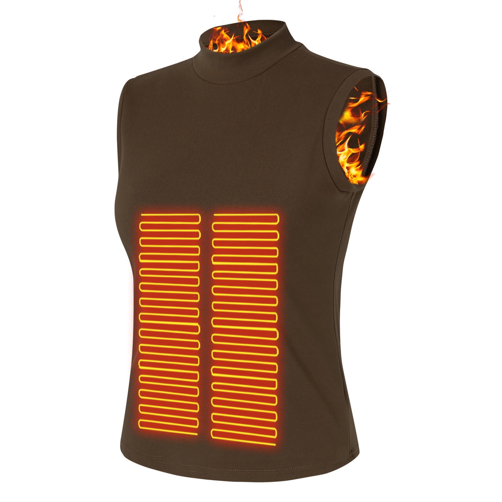 Sleeveless Thermal Shirts For Women Crew Neck Lined Thermal Tank Tops