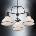 thumbnail image 4 of Urban Ambiance Luxury Industrial Chandelier, Medium Size: 15.5"H x 24"W, with Americana Style Elements, Nostalgic Design, Oil Rubbed Parisian Bronze Finish and Opal Etched Glass, UQL2332, 4 of 8