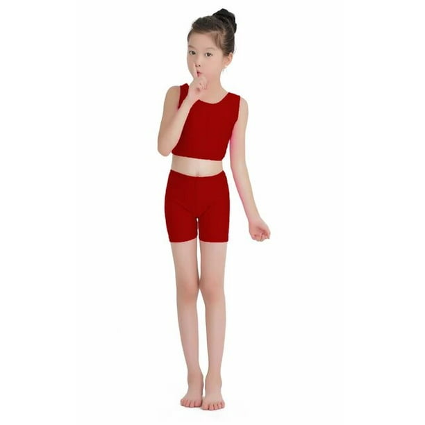 Short De Danse Pour Enfant – Taille S, Rose Et Bleu, Scintillant, En Spandex