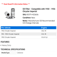 thumbnail image 2 of Oil Filter - Compatible with 1950 - 1956 Chrysler Imperial 1951 1952 1953 1954 1955, 2 of 2