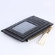 thumbnail image 4 of Tarjetero Femenino Cartera sólida de PU, tarjetero, minimonedero con múltiples ranuras y borlas para mujer (negro) Tmvgtek Para Estrenar, 4 of 8
