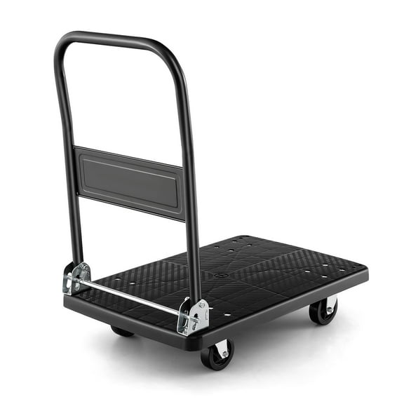RTYJGD Folding Push Cart Dolly, Moving Platform Hand Truck with 360° Swivel Wheels, 440 lbs Capacity, Foldable for Home Office Warehouse