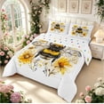 thumbnail image 2 of Erosebridal Cute Bug Bee Full Size Comforter Sets,Kawaii Floral Bedding Comforter Set,White Black,Polkadot Reversible,3pcs,1 Comforter and 2 Pillowcases, 2 of 7