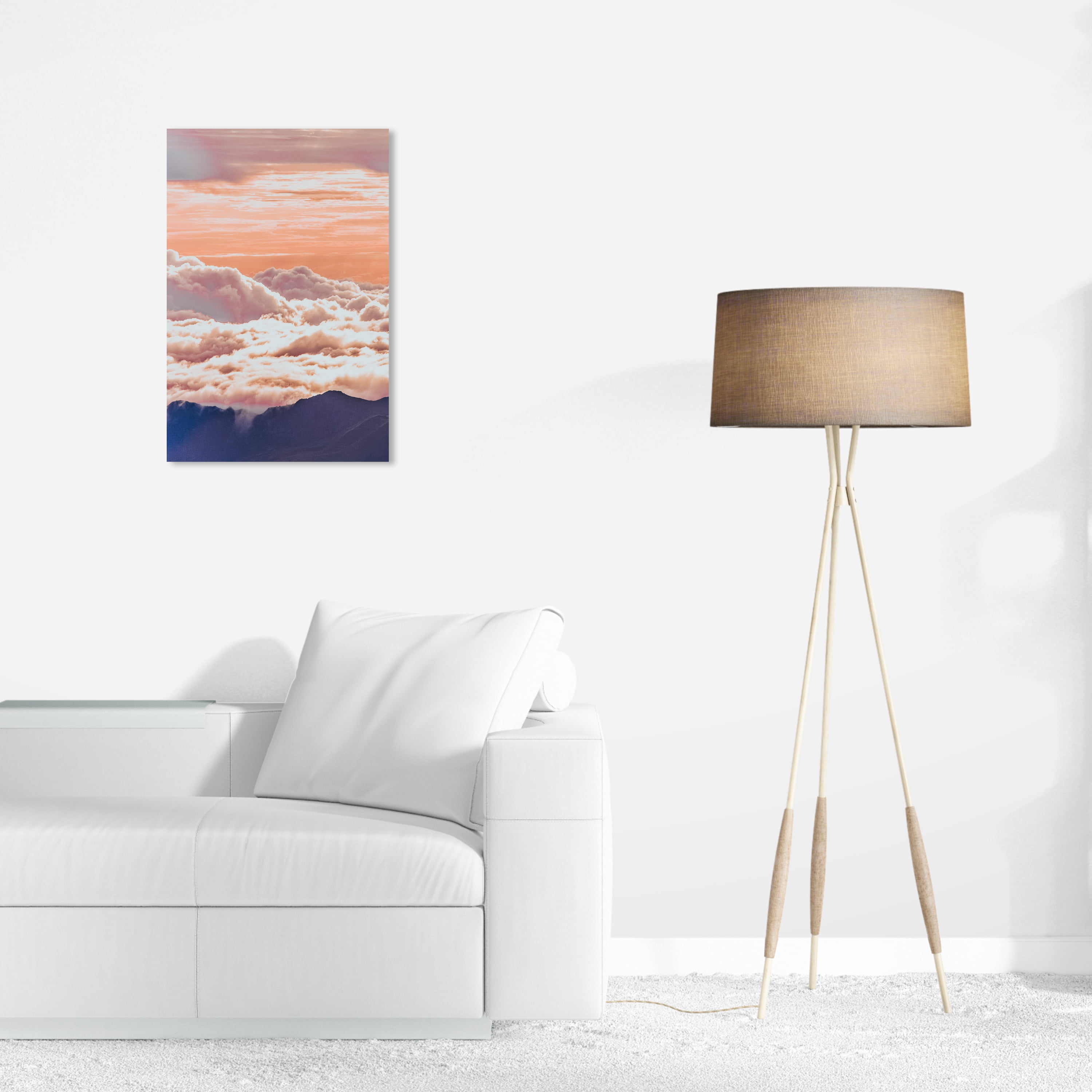 Wynwood Studio Canvas There up Beautiful Nature and Landscape Skyscapes Wall Art Canvas Print Orange Pastel Orange 16x24