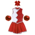 thumbnail image 5 of Eandarui Womens Cheerleading Uniform Sleeveless Sequins Tutu Dress Carnival Cheer Leader Dance Red L, 5 of 7