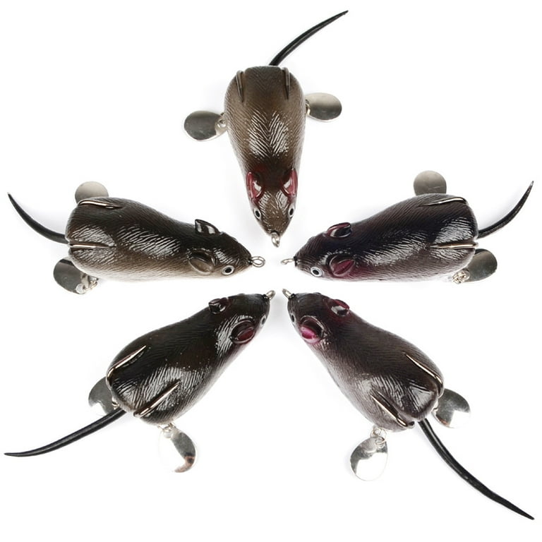 Opolski Lifelike 3D Rubber Sharp Hook Rat Fishing Lure Bait Snakehead Fish  Tackle Tool 