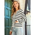 thumbnail image 6 of Women'S Lightweights Button Down Long Sleeve Casual Crew Neck Soft Knit Cardigan Sweater Tops Black Apricot S, 6 of 9