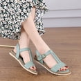 thumbnail image 3 of Casual Flat Sandals Women Summer Retro Woven Buckle Solid Color Slippers Outdoor Anti-slip Light Shoes Sandalia Plana Mujer, 3 of 8