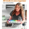 thumbnail image 3 of Extra Large Weekly Pill Organizer - XL Vitamin Holder with 7 Detachable AM PM Compartments - Portable Medicine Dispenser for Home and Travel, Big Supplement Container for Weekly or Daily Use, Rainbow, 3 of 4