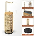 thumbnail image 4 of MIDODO Freestanding Toilet Paper Holder with Storage, 3 Rolls of Tissue Holder for Bathroom, Rattan Boho Handmade Woven Toilet Paper Roll Holder Stand, 4 of 10