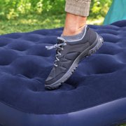Bestway: Queen Flocked Air Bed - Blue - Inflatable Mattress, 80 x 60 x 8.5, Velvety Sleeping Surface, Coil Beam Support Construction, Indoor-Outdoor