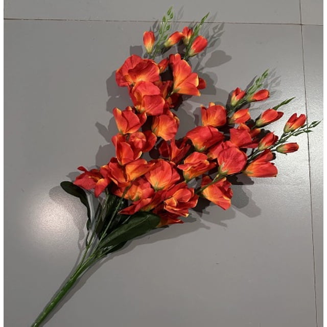 Juego de 5 piezas - Gladiolos, flores artificiales de seda for bodas, salones y decoración del hogar; flores artificiales.