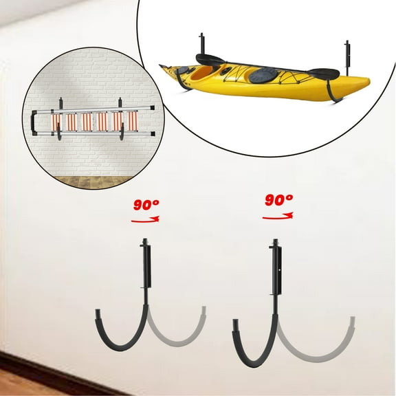 FDB Folding Kayak Snowboard Surfboard Paddleboard Wall Cradle Mount Rack Canoe Hanging Wall Frame Canoeing Aquaplane Skis Indoor & Outdoor Storage Rack (1 Pair)