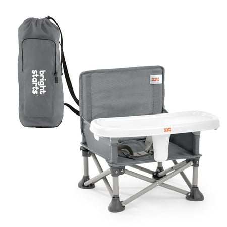 Bright Starts Pop 'N Sit Portable Booster, Grey, Infant to Toddler